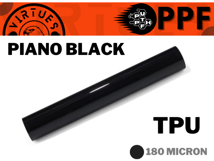 Virtues Premıum Piano BLACK Araç Boya Koruma Filmi 180 Micron 15Metre TPU